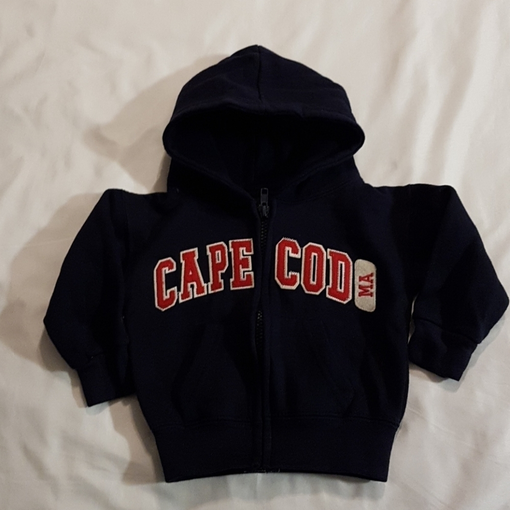 Cape Cod baby hoodie 6 months blue zip up hoodie